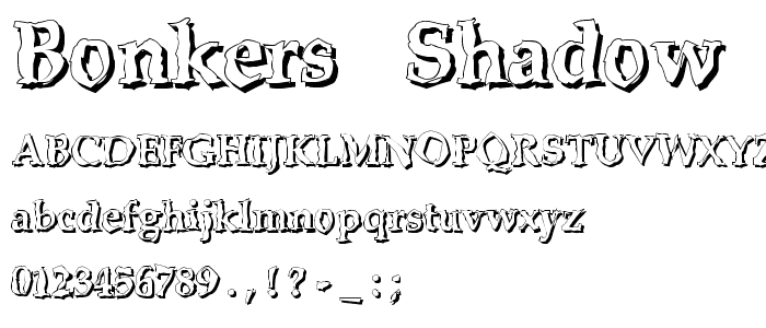 BONKERS - shadow font